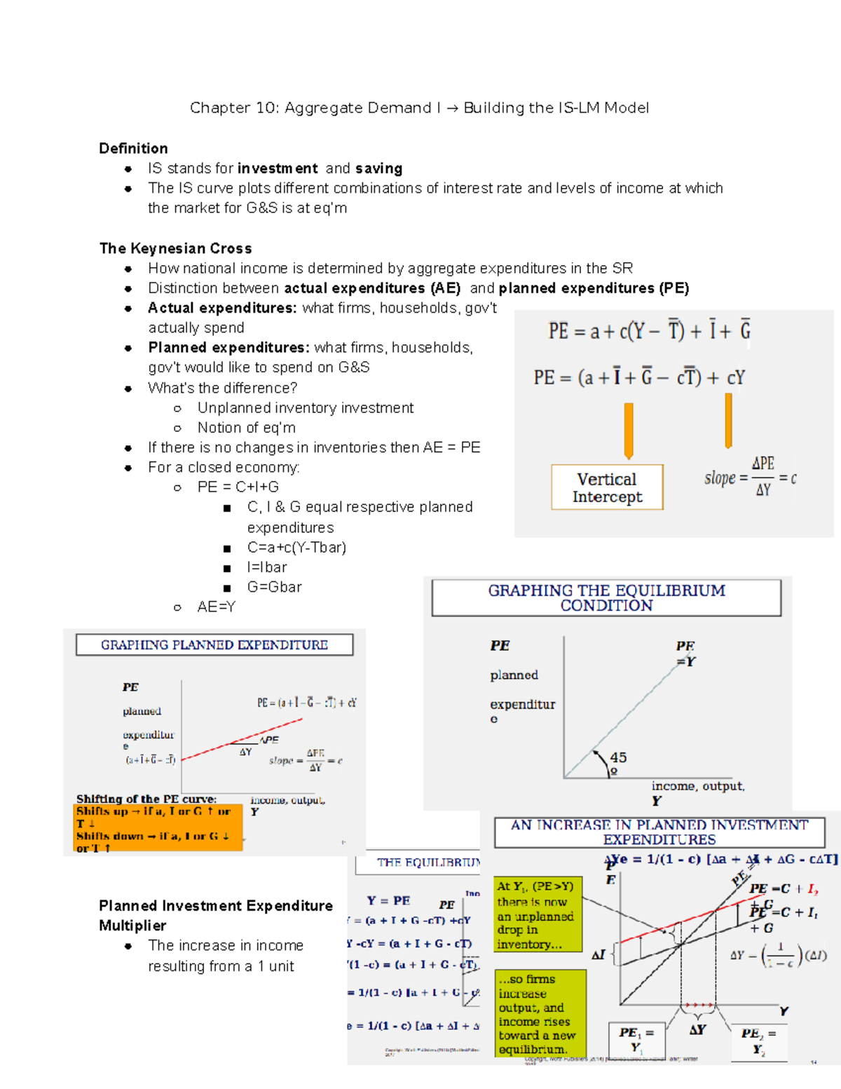 Chapter 10 Aggregate Demand I → Building the IS-LM Model - Chapter 10 ...