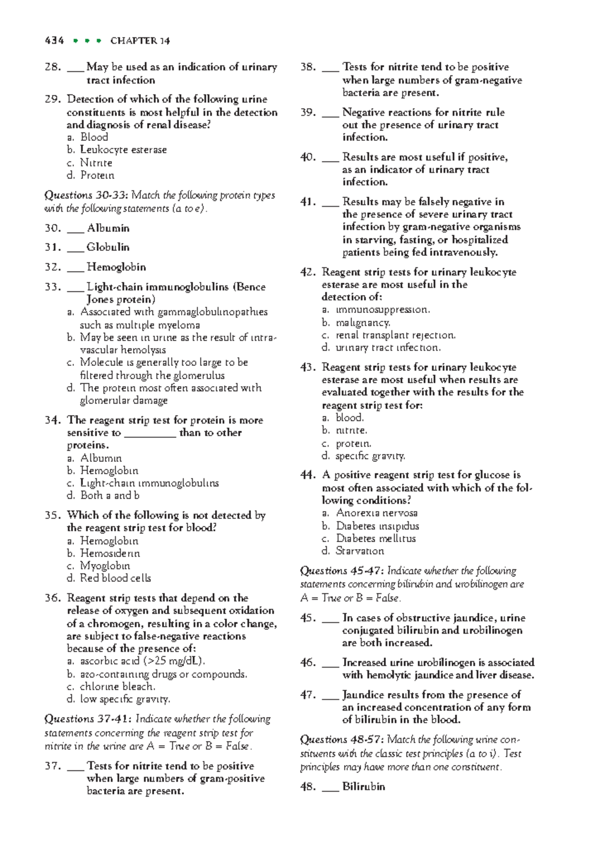 Clinical Laboratory Science (46) - 434 • • • CHAPTER 14 ___ May be used ...