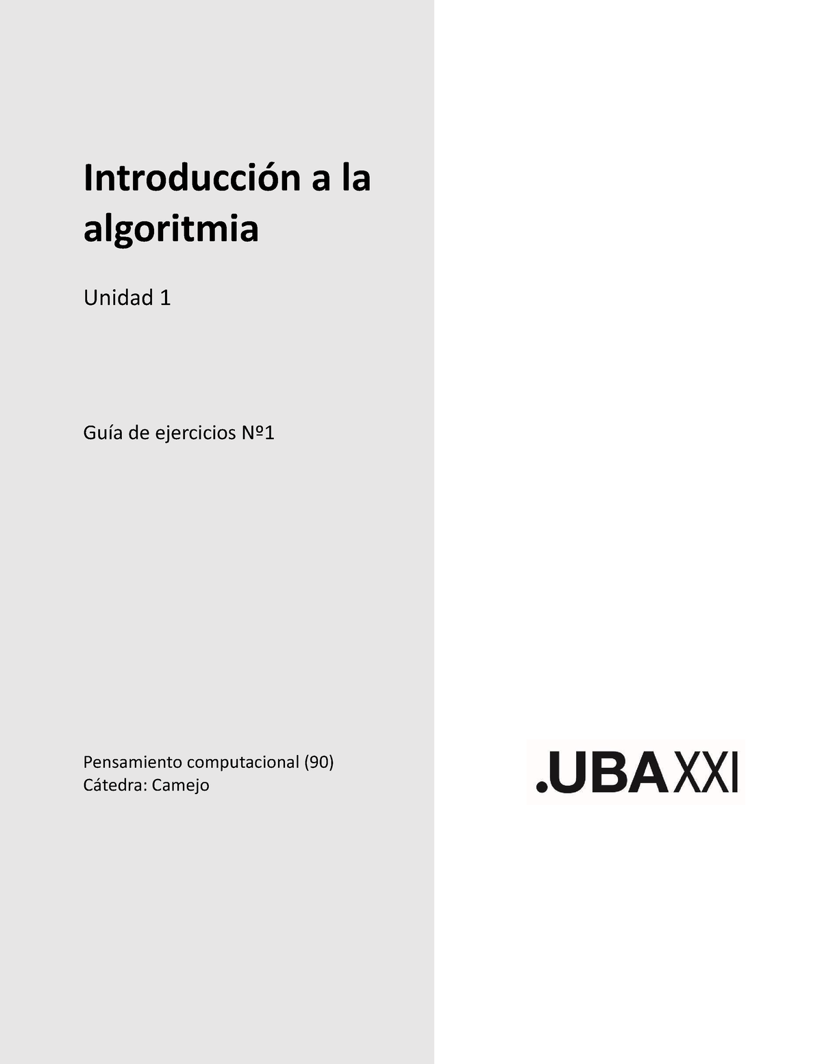 PC 20231 C - Guía De Ejercicios 1 - Introducción A La Algoritmia Unidad ...