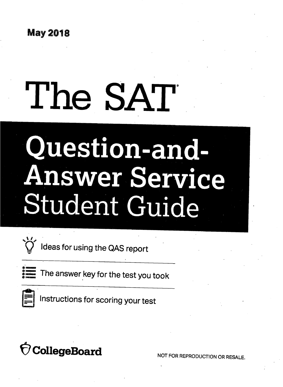 May 2018 SAT QAS Answers and Scoring INF130 Studocu