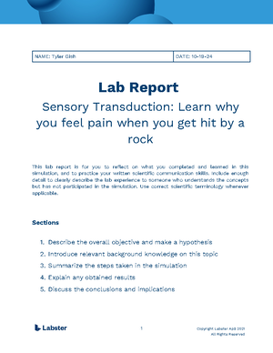 Lab Report Hematology Introduction to Blood Updated Shakir Artan - NAME ...