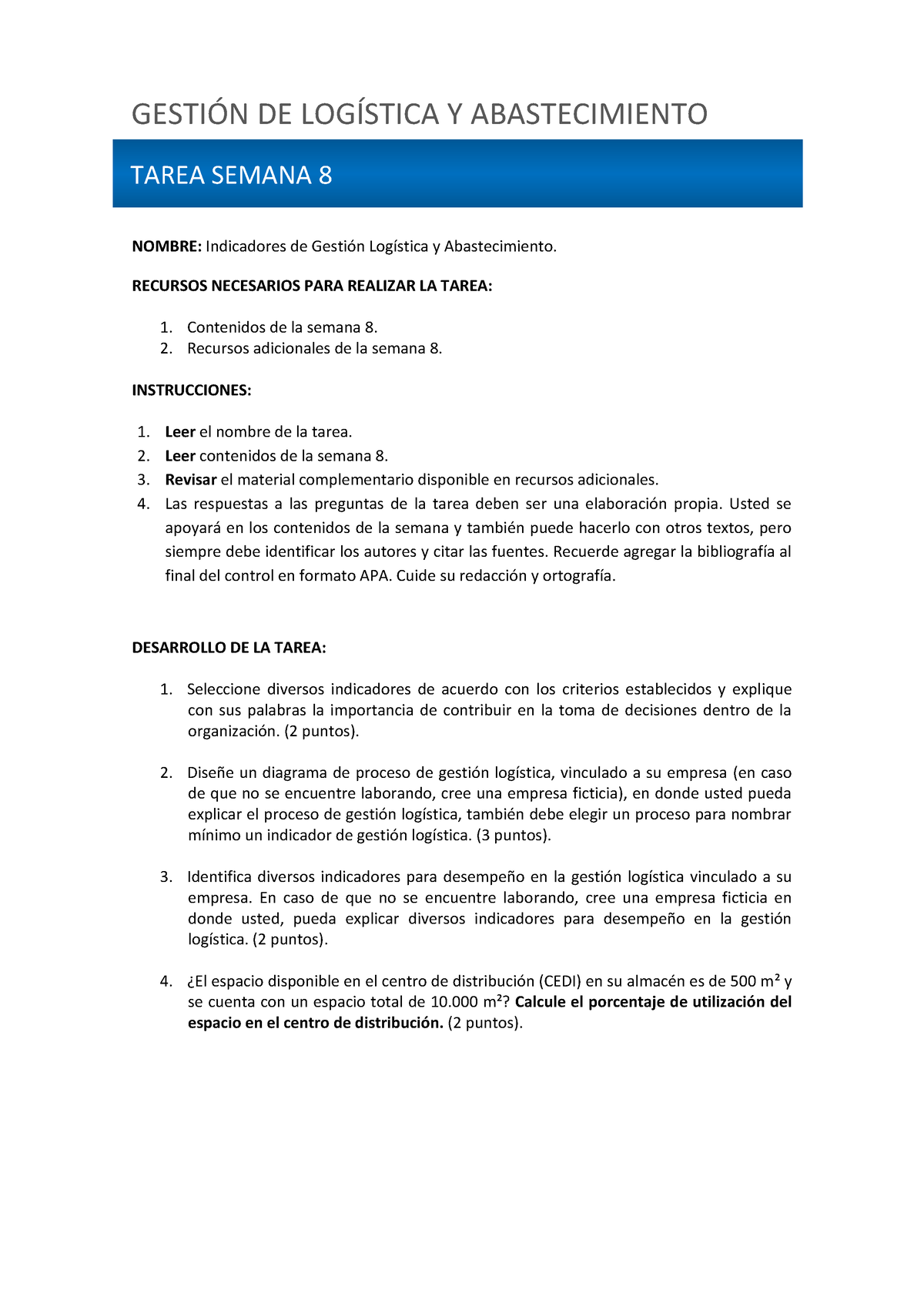 08 Gestiòn De Logìstica Y Abastecimiento Tarea 3(310822) - NOMBRE ...