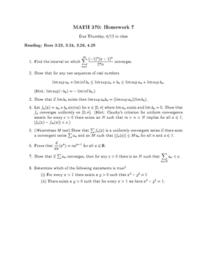 HW4, Q + A - Homework Assignment 4 - MATH 370: Homework 4 Due Thursday ...