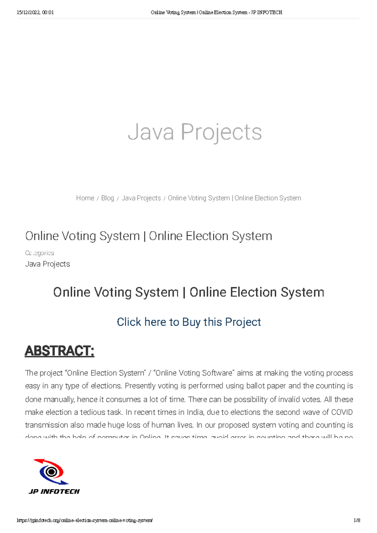 Project report example 6 - Online Voting System | Online Election ...