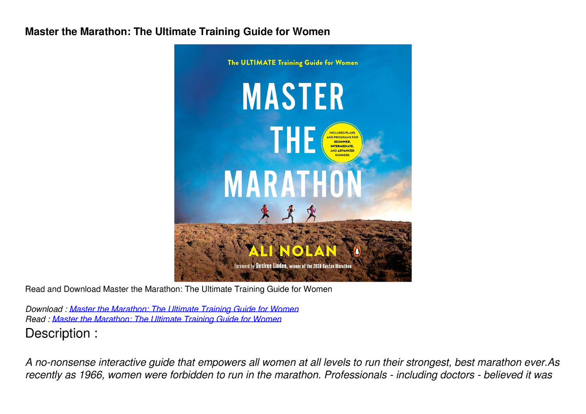 Get [PDF] Download Master The Marathon: The Ultimate Training Guide For ...