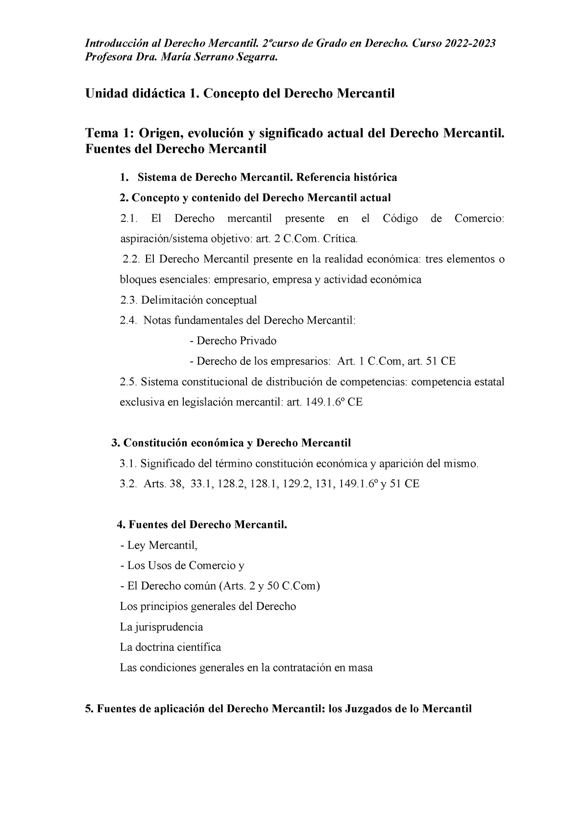 Guía Tema 1 - Guia Tema 1 - Introducción Al Derecho Mercantil. 2ºcurso ...