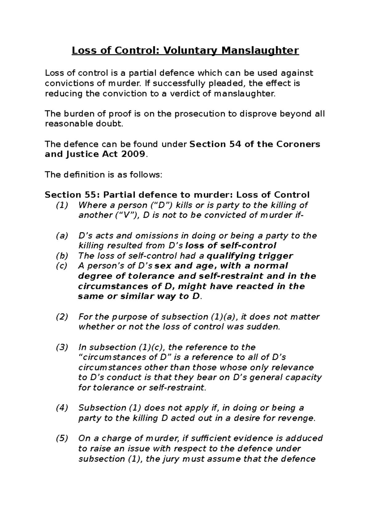 loss-of-control-if-successfully-pleaded-the-efect-is-reducing-the