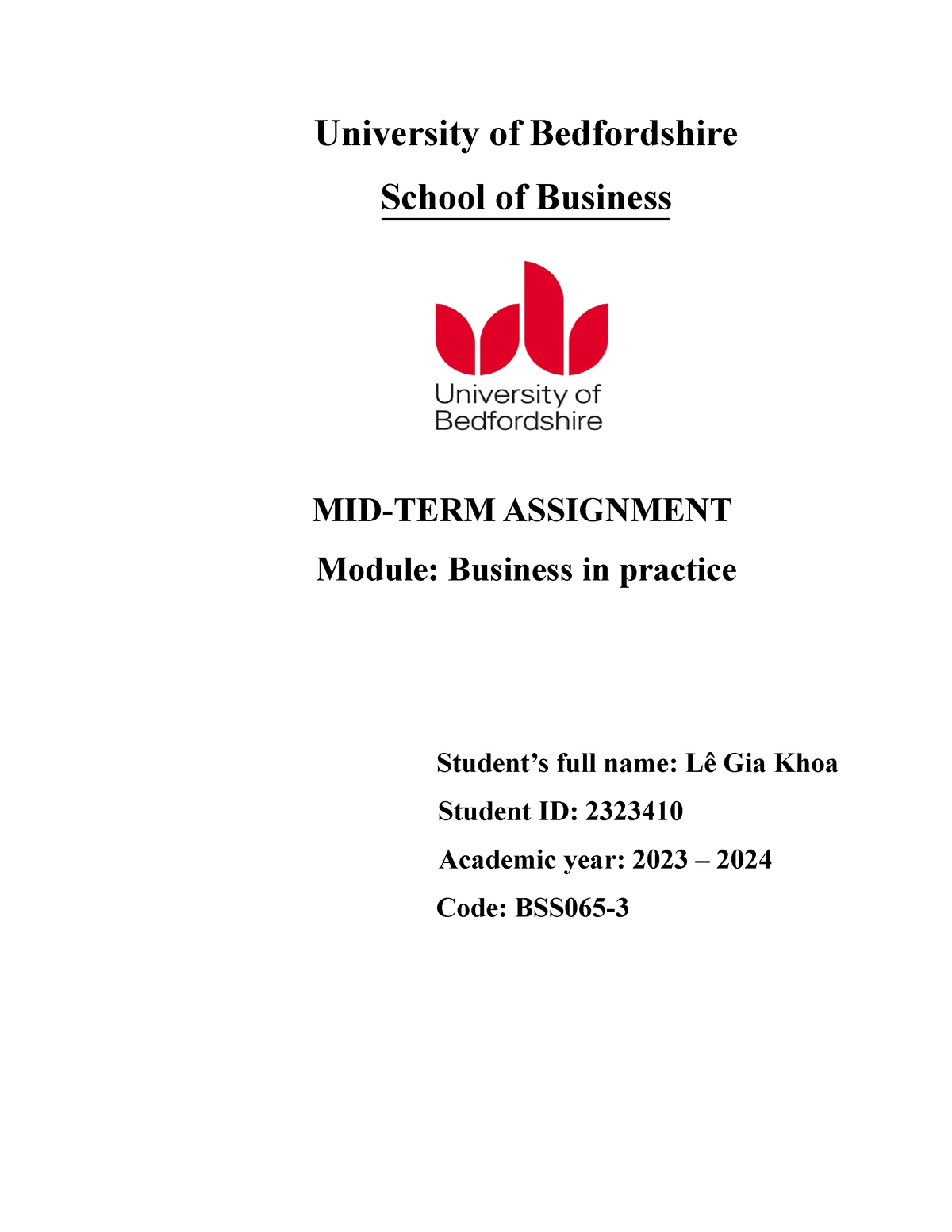 business dissertation module bedfordshire university