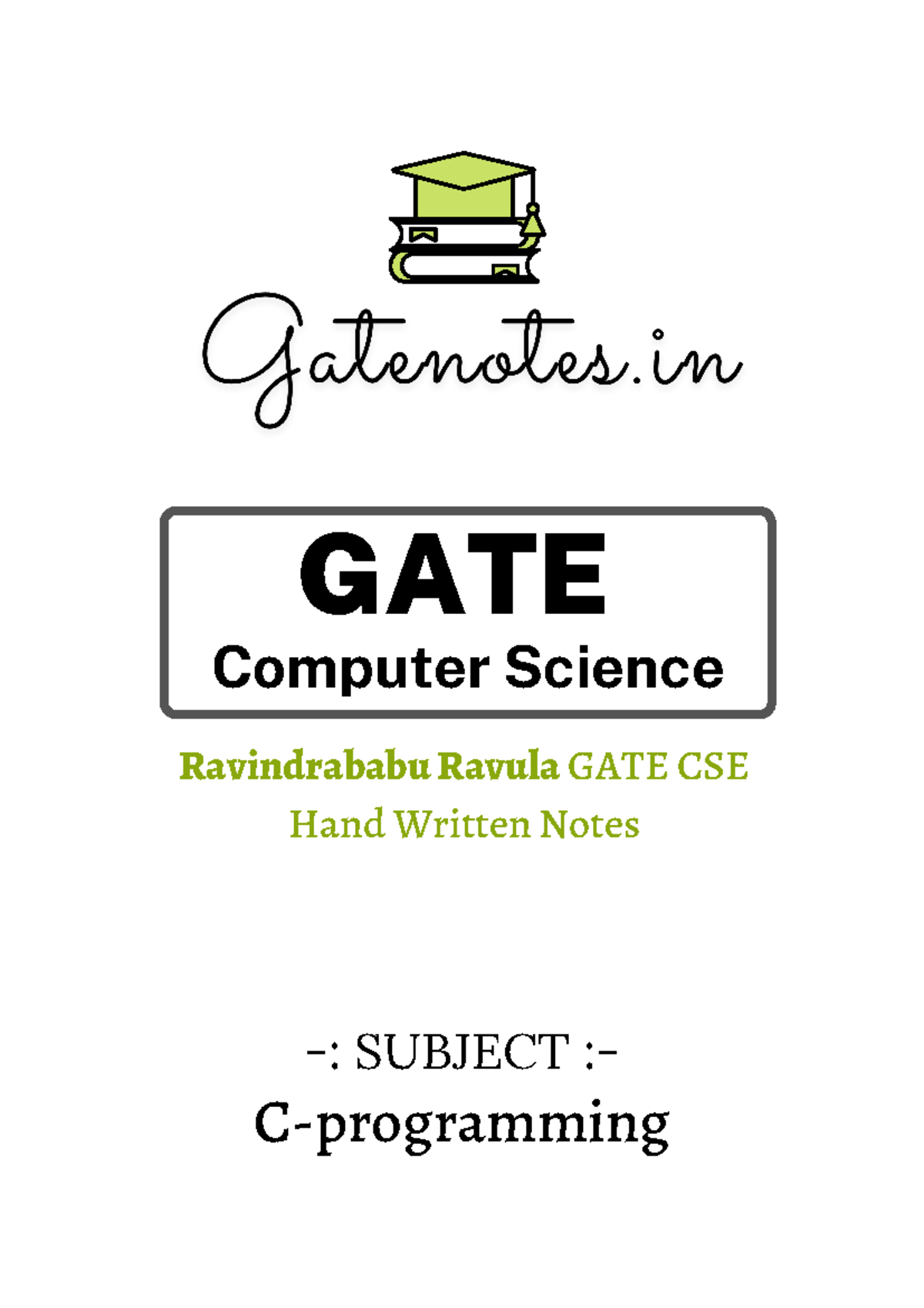 C programming language - data science - Ravindrababu Ravula GATE CSE ...