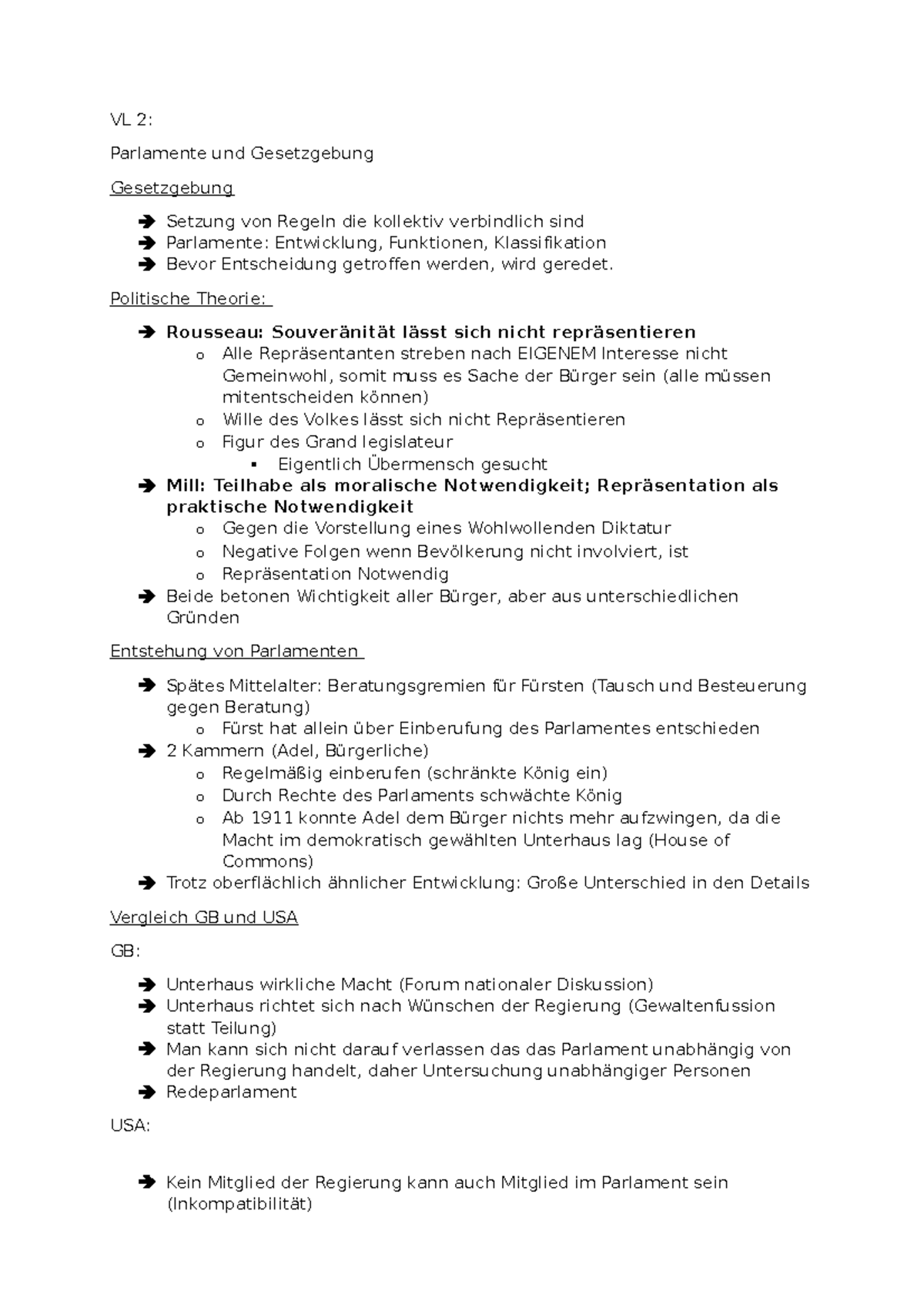 VL 2 - Mitschrift Aus Der Vorlesung - Vergleichende Analyse Politischer ...