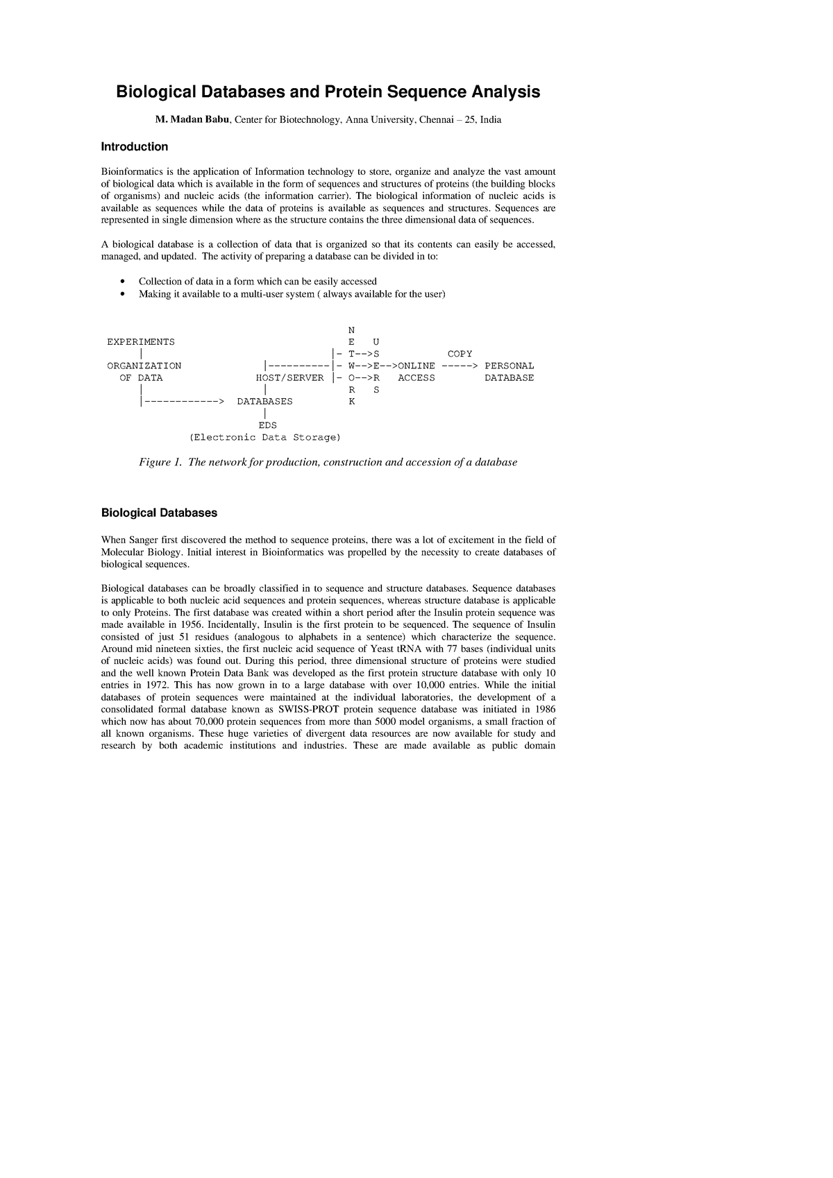 Biological Database - Lecture Notes - Biological Databases And Protein ...