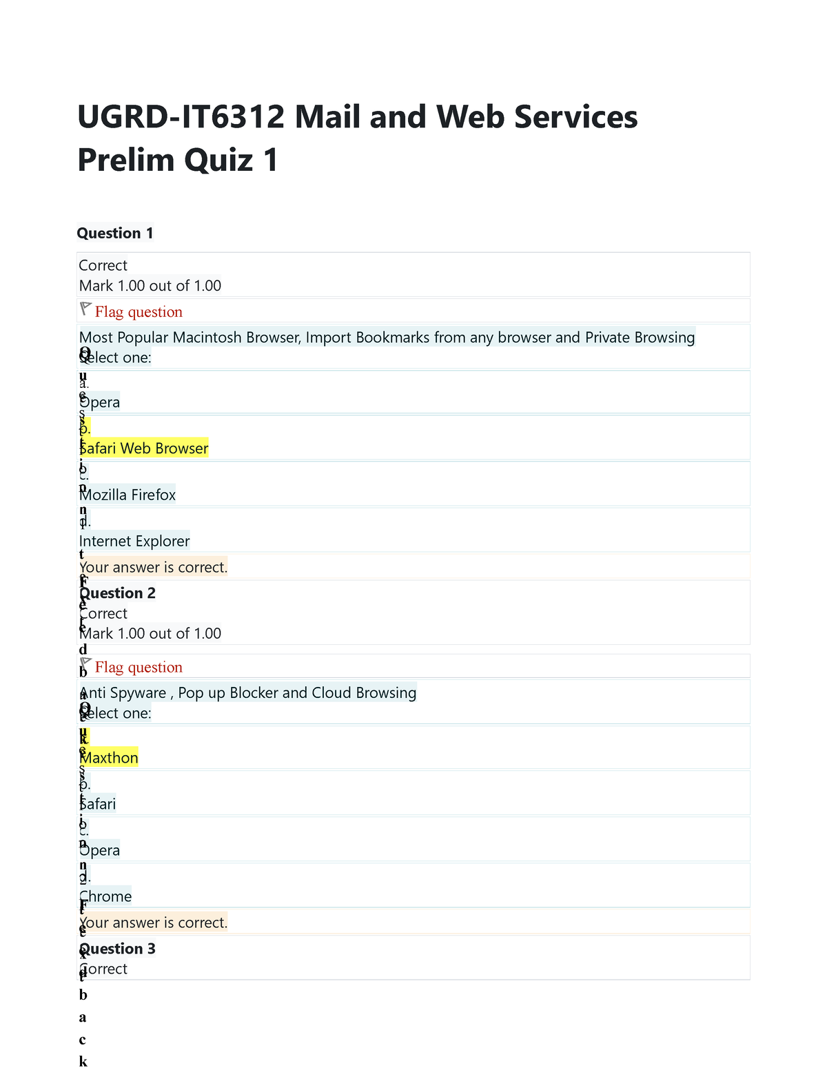 Mail And Web Services Prelim Quiz 1 - UGRD-IT6312 Mail And Web Services ...