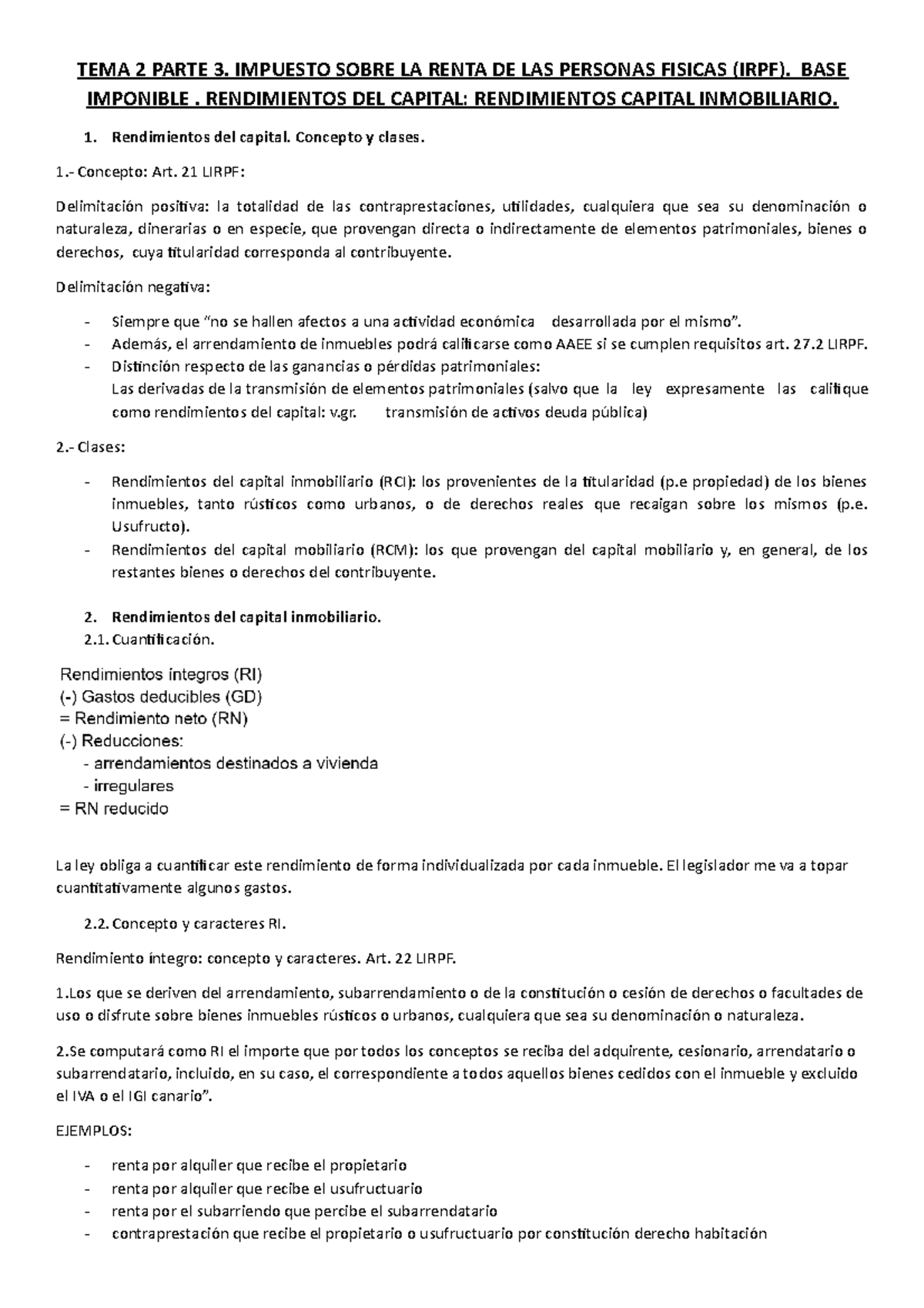 TEMA 2 Parte 3. Impuesto Sobre LA Renta DE LAS Personas Fisicas (IRPF ...