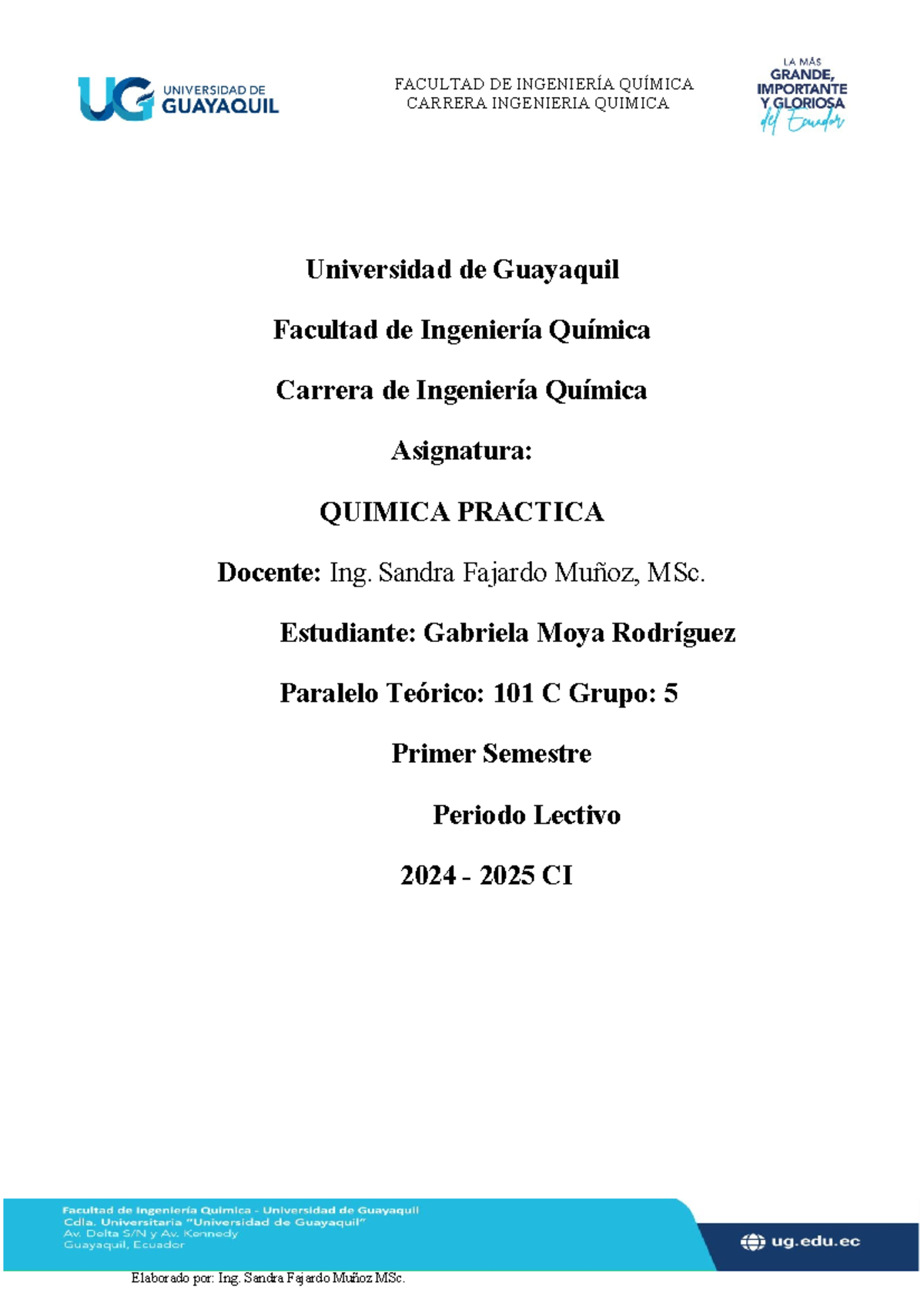 Formato Par Elaborar Un Informe De Laboratorio Universidad De