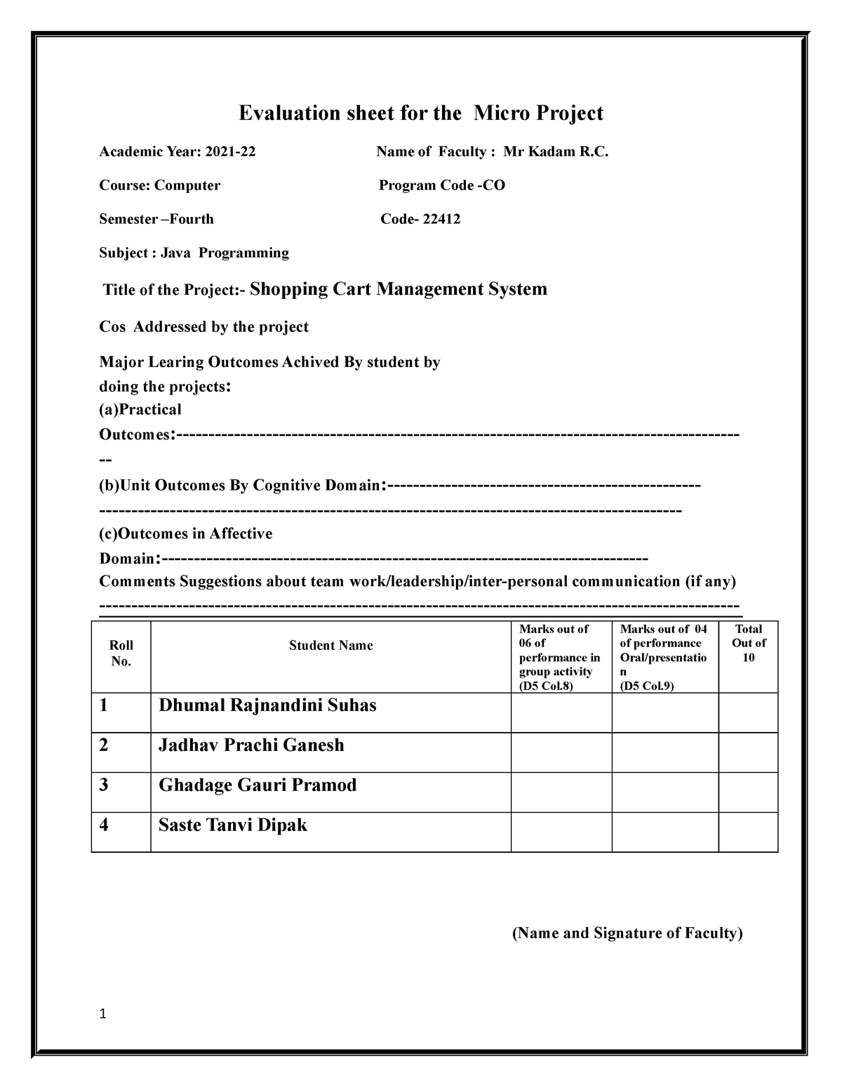 javamicro-project-evaluation-sheet-for-the-micro-project-academic