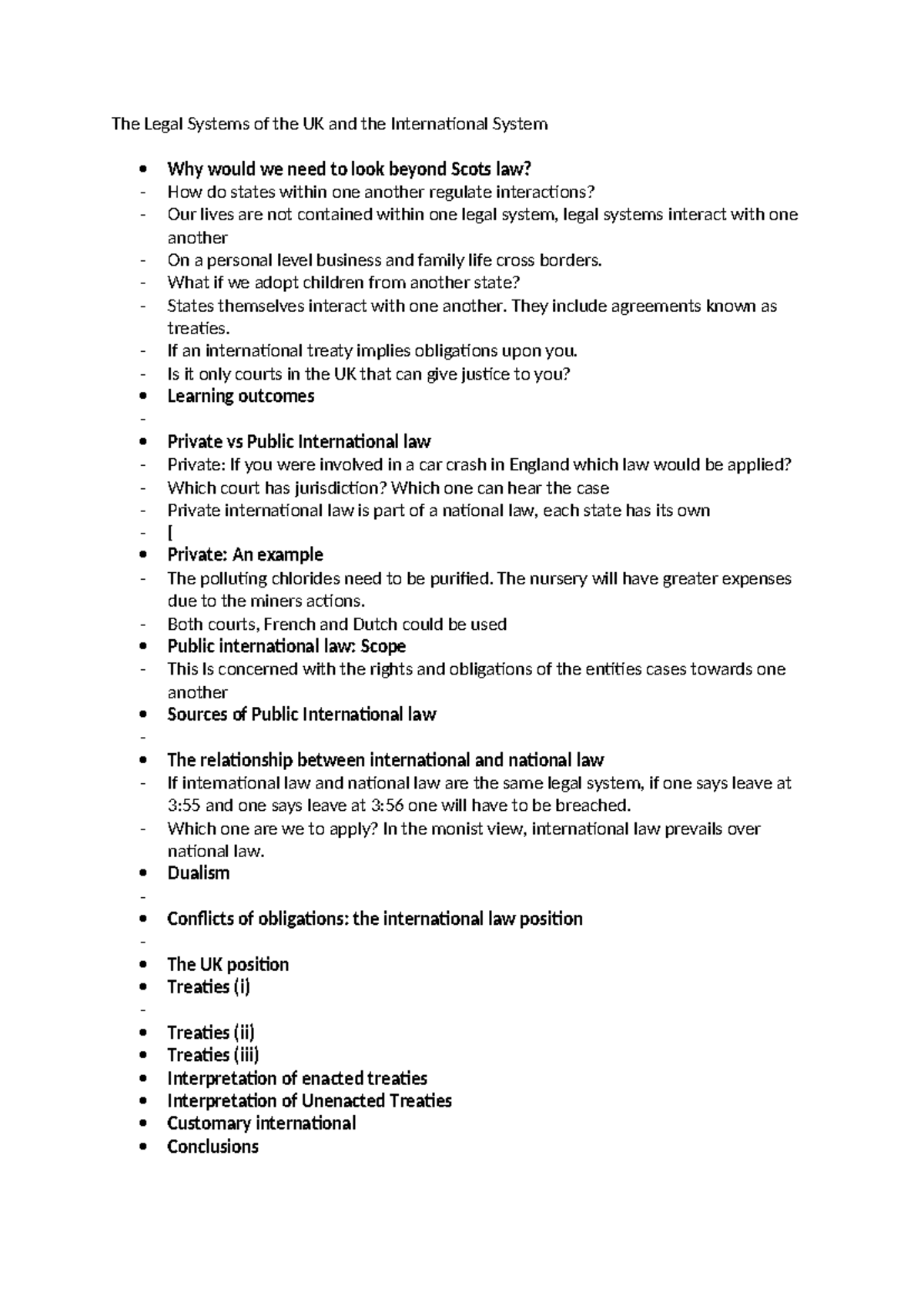 International law - The Legal Systems of the UK and the International ...