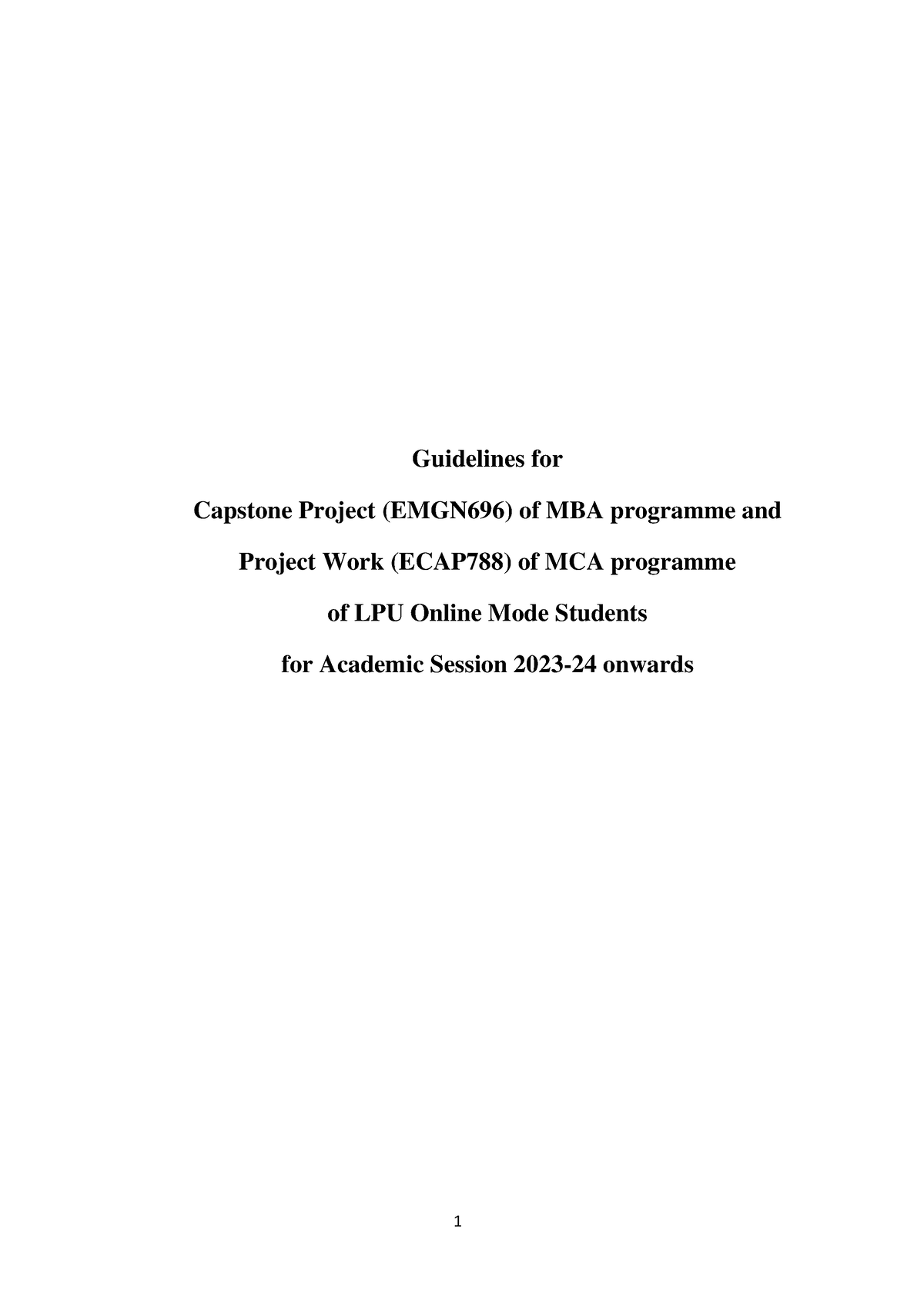 Capstone Project Guidelines - Guidelines For Capstone Project (EMGN696 ...