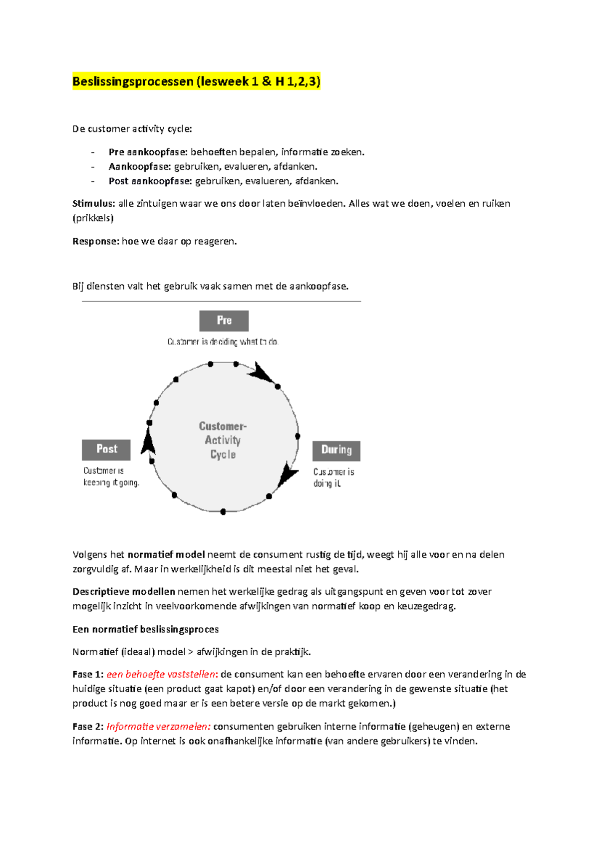 Samenvattingen CONS - Beslissingsprocessen (lesweek 1 & H 1,2,3) De ...