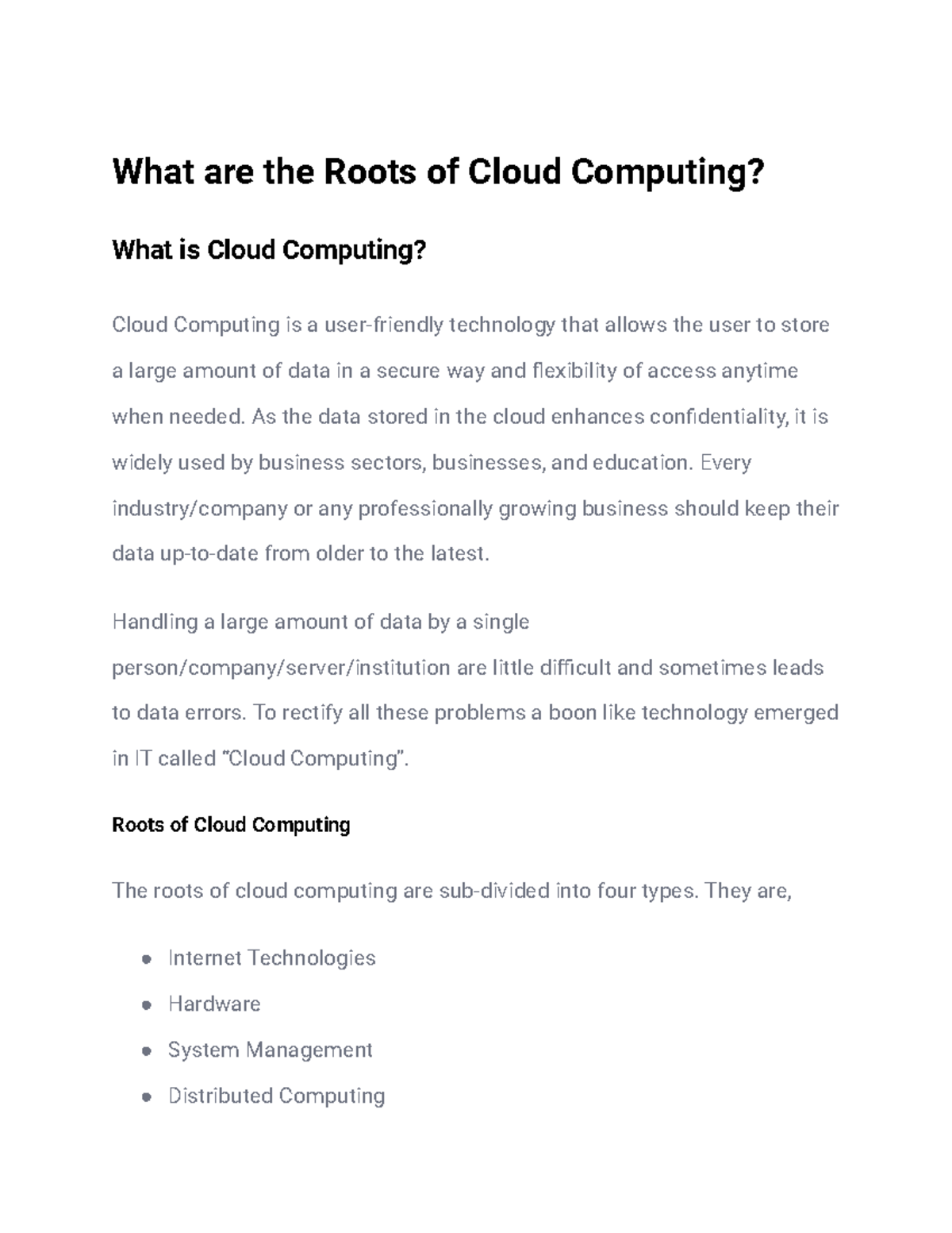 Question Bank 1 (Part 04) What are the Roots of Cloud Computing - What ...
