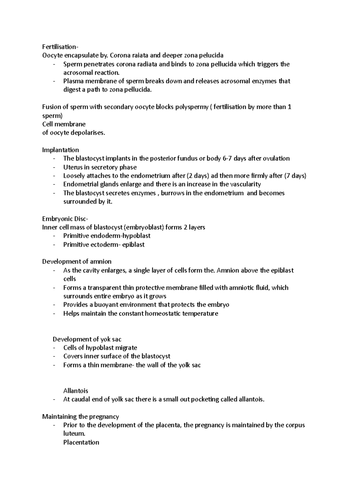 Embrology Notes a Break down of the male and female reproductive system ...