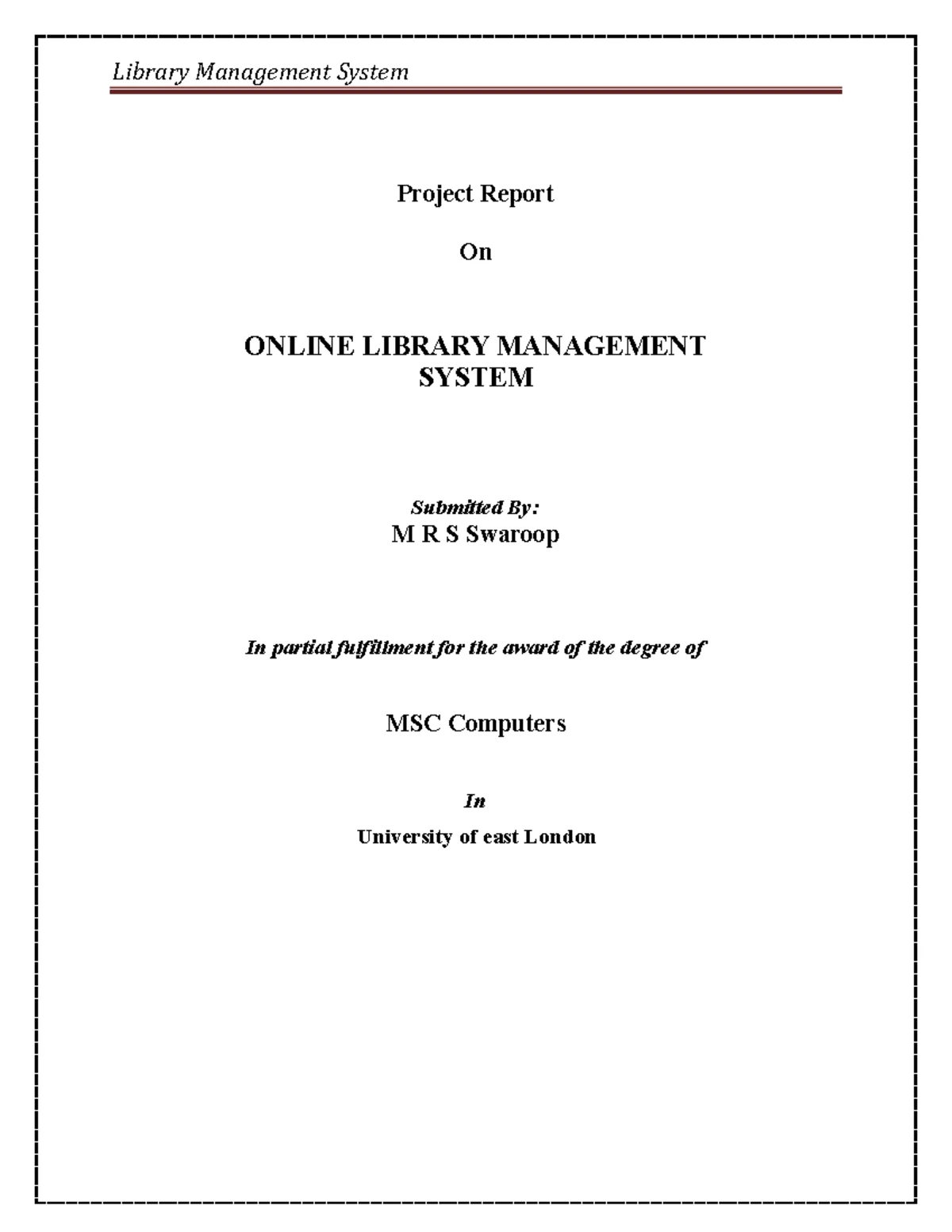 Library Management System SRS - Software Requirements Specification for ...