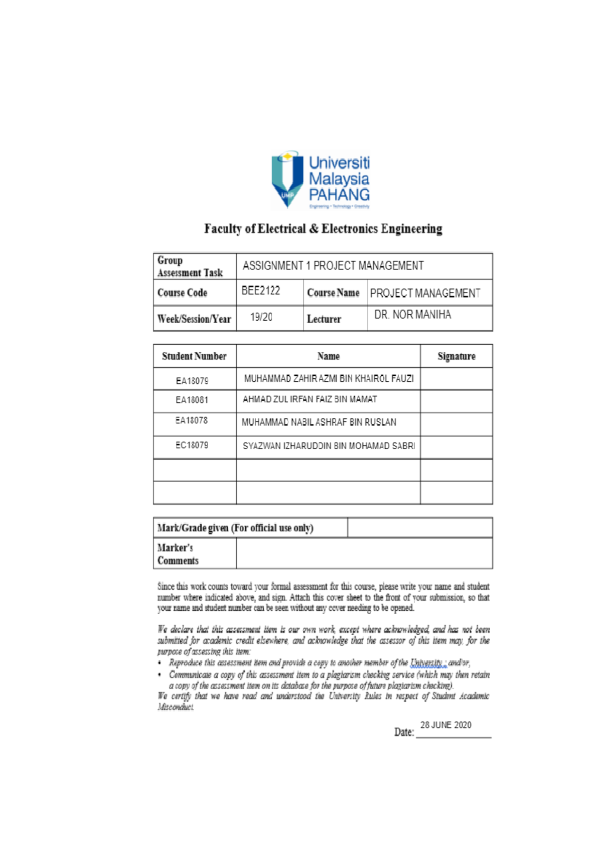 contoh assignment degree