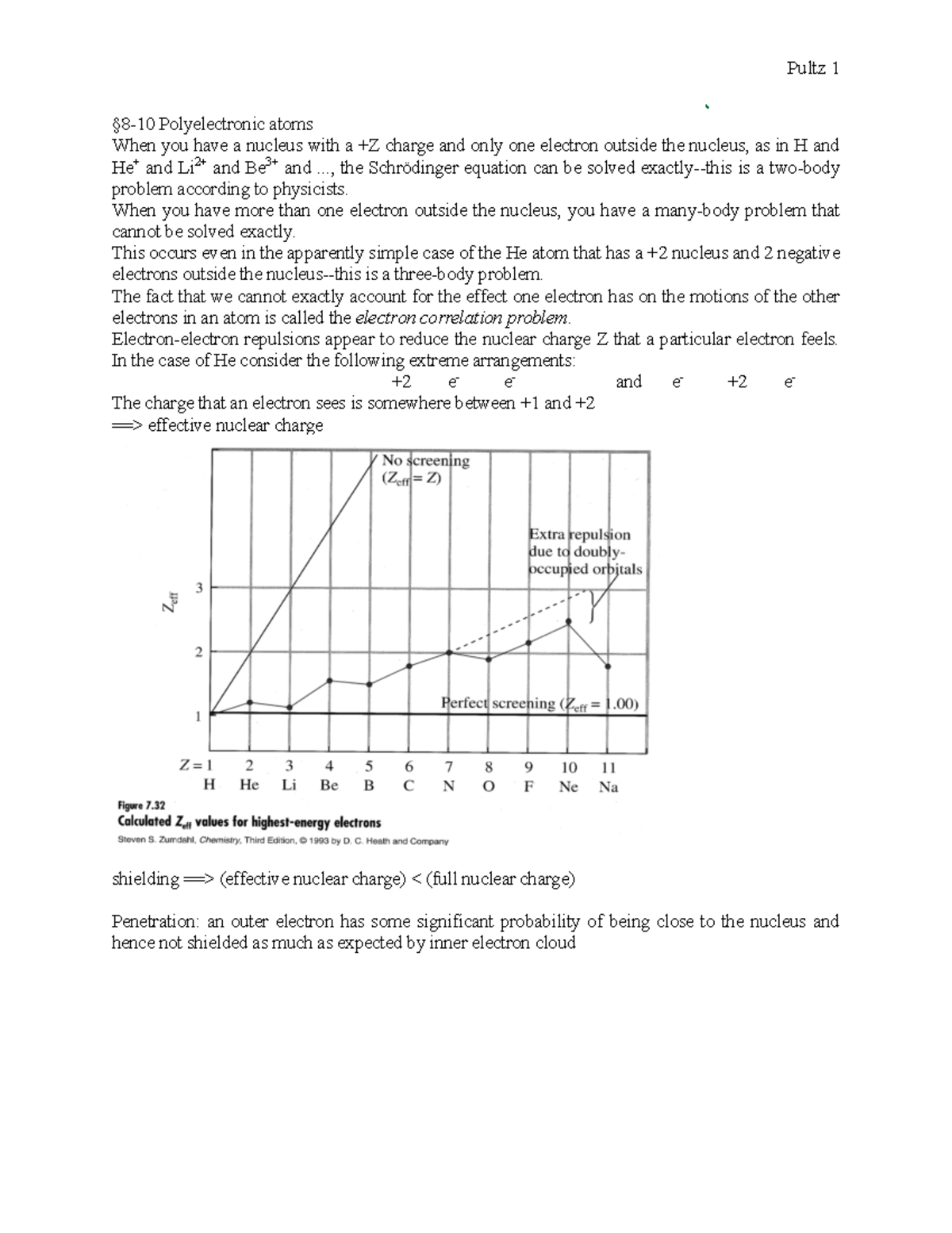 CHEM131 Chapter 8 polyelectronic atoms - §8-10 Polyelectronic atoms ...