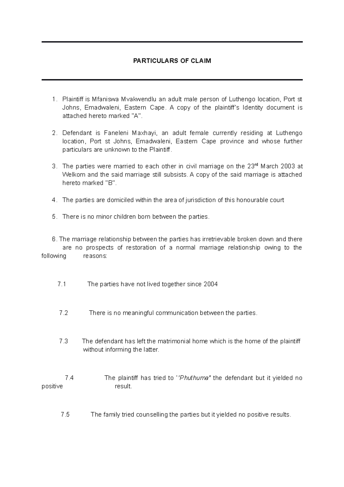 divorce-particulars-of-claim-particulars-of-claim-plaintiff-is