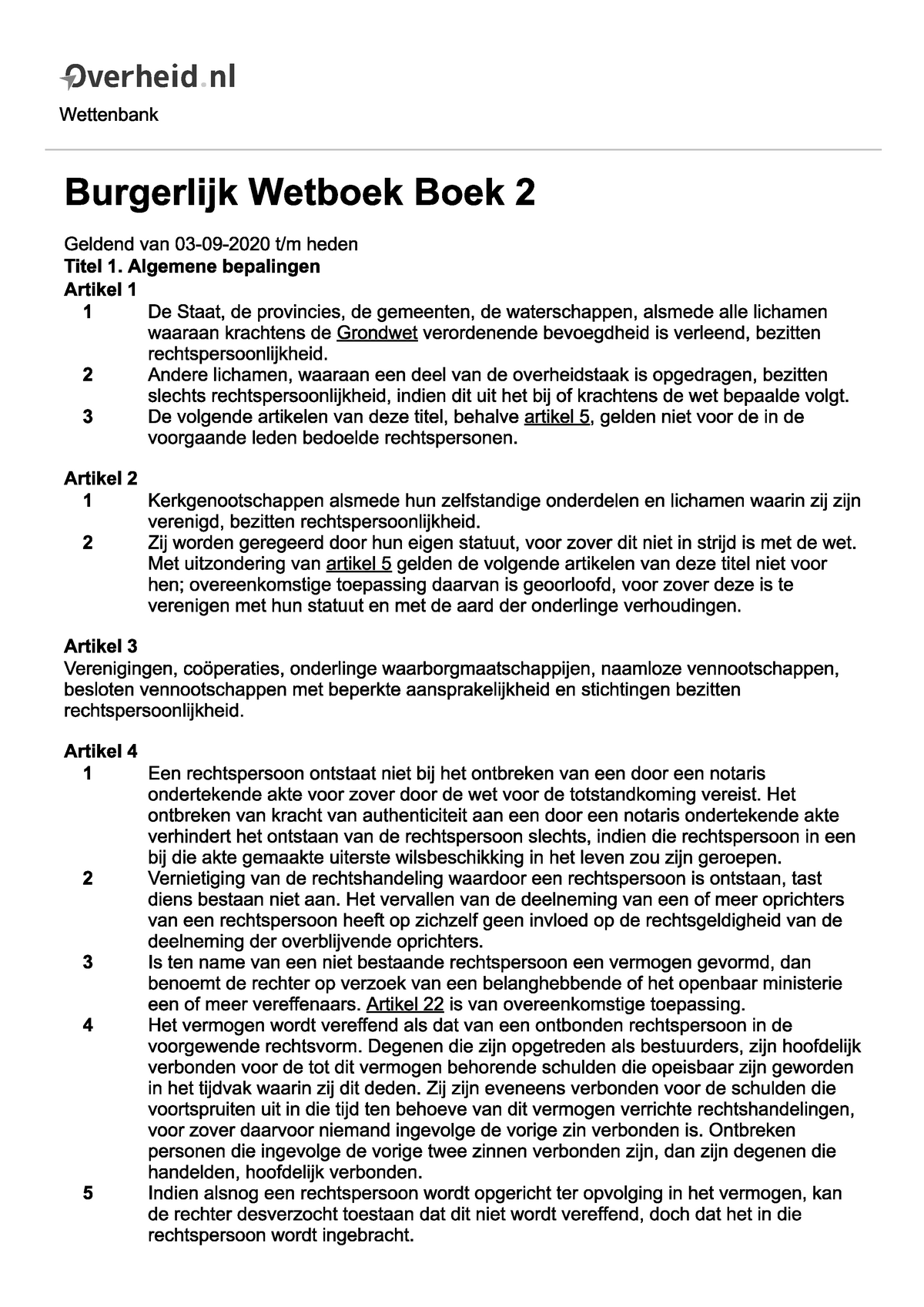 Burgerlijk Wetboek Boek 2 Algemene Bepalingen - Inleiding Recht ...