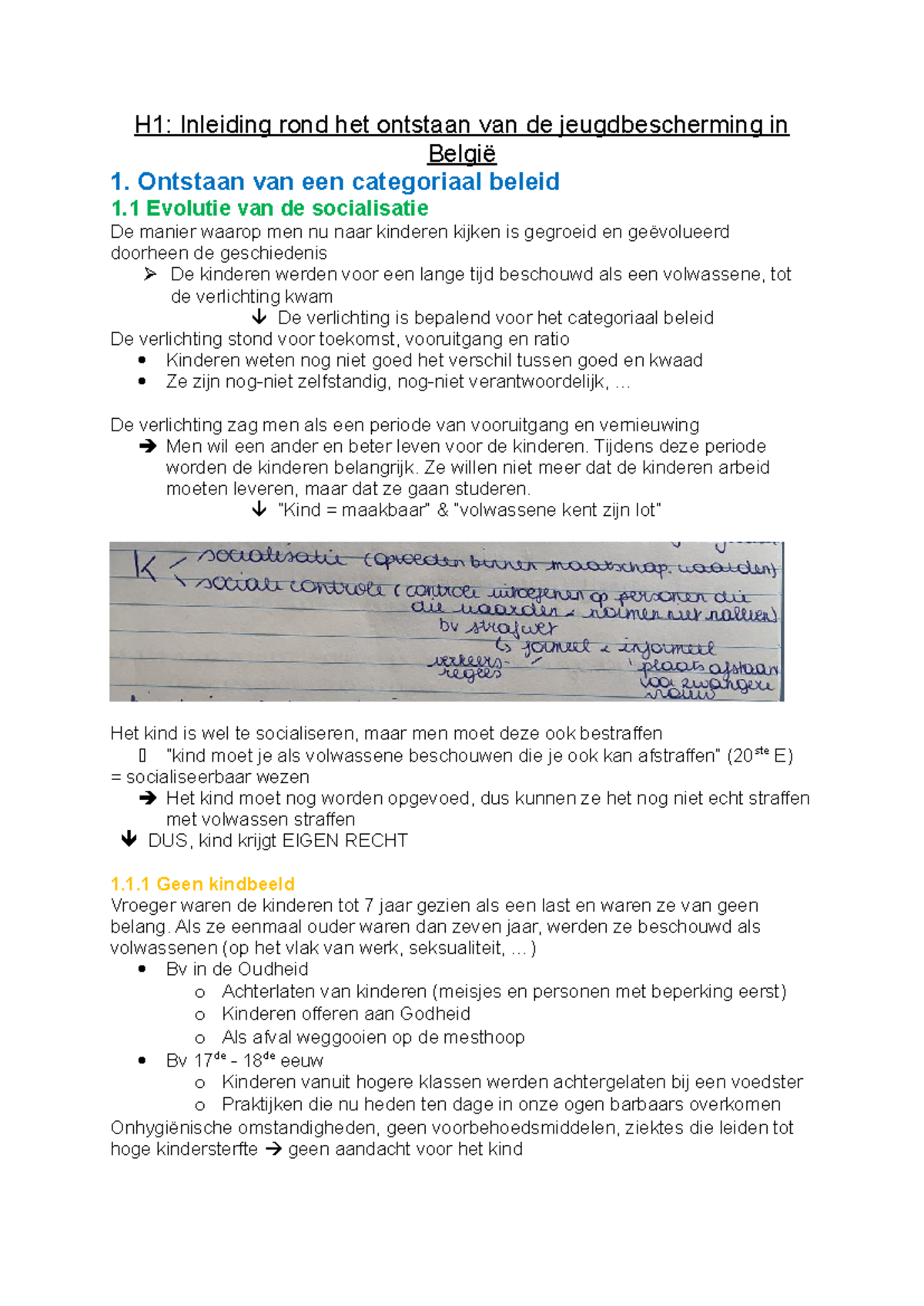 Jeugdrecht En Jeugdbescherming - H1: Inleiding Rond Het Ontstaan Van De ...