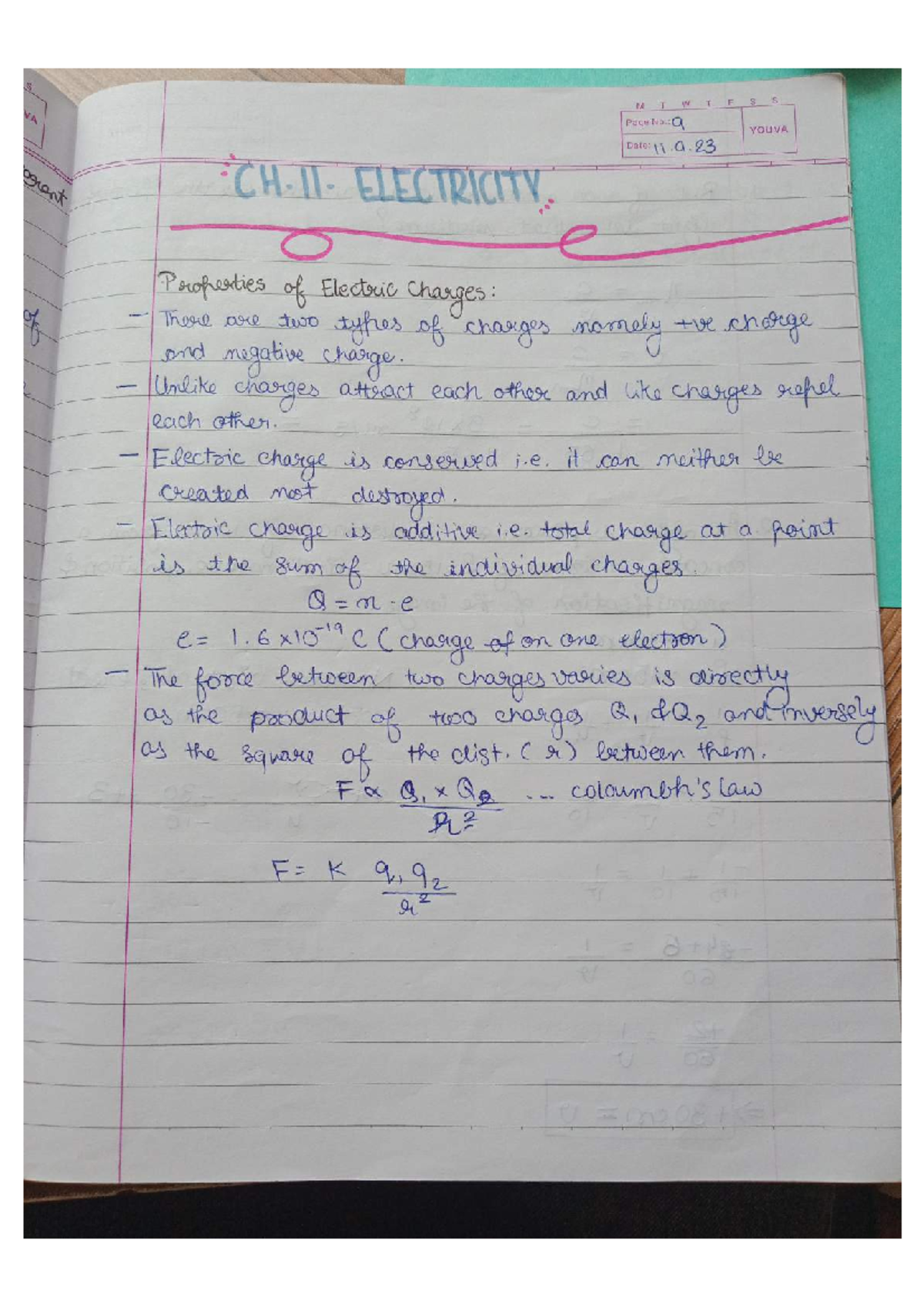 Physics Electricity Class 10 NOTES - Physics SL - Studocu