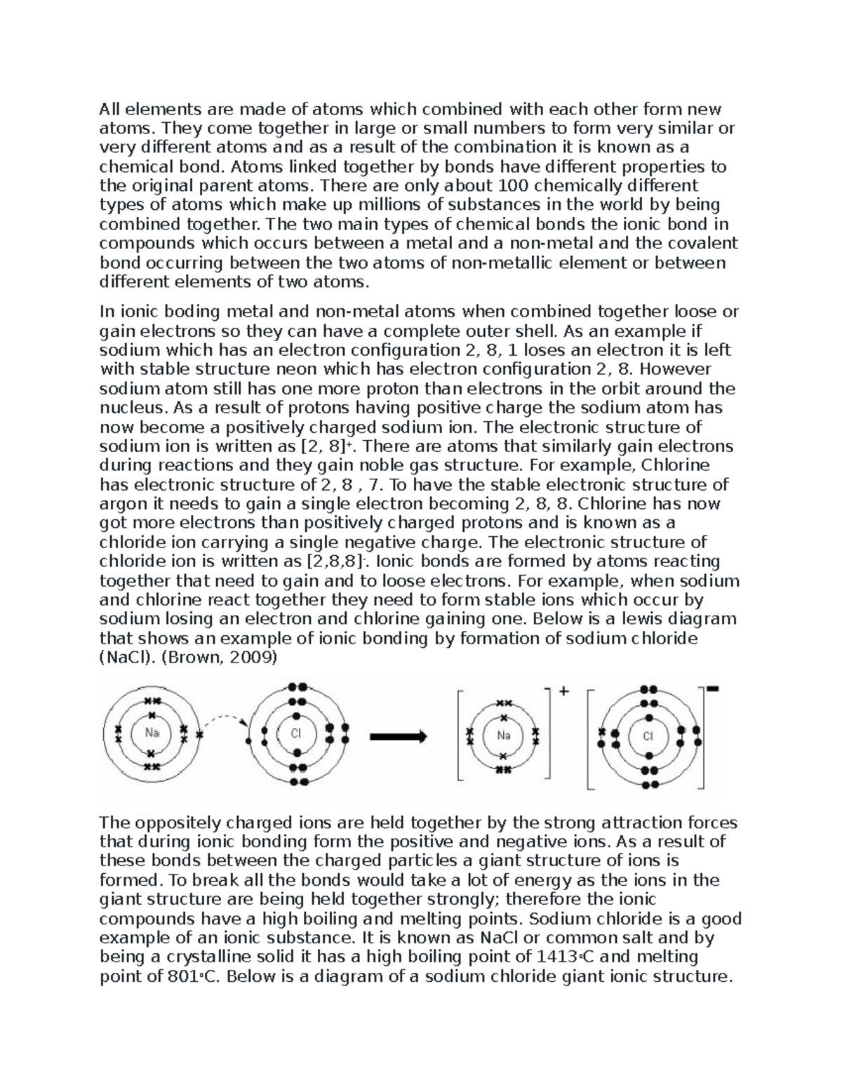 essay about chemical bonding