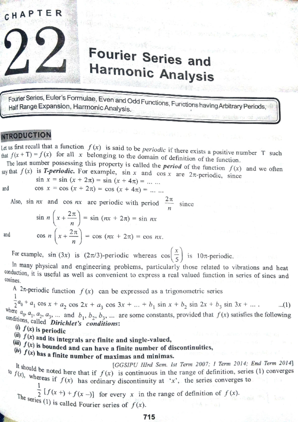Fourier series and harmonic analysis - CHAPTER Fourier Series. , Half ...