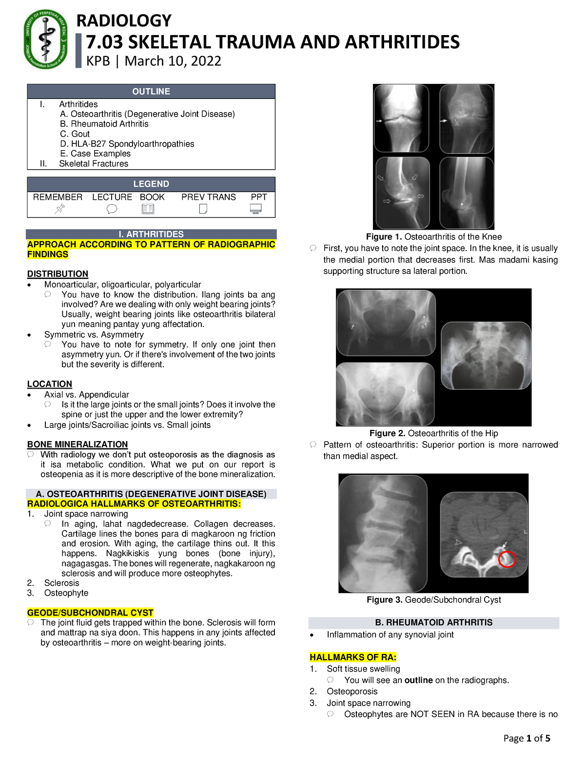 Radio 7.3-Skeletal Trauma and Arthritides - RADIOLOGY 7 SKELETAL TRAUMA ...