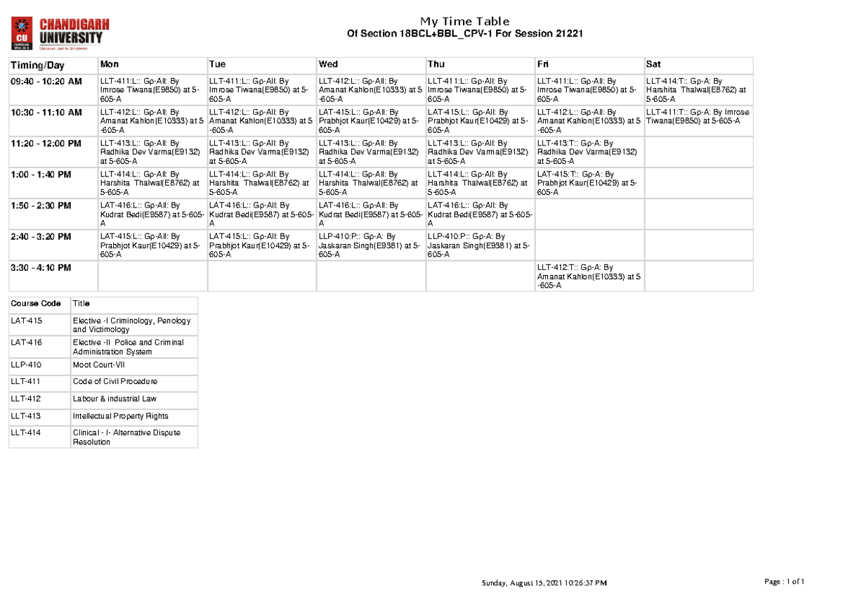 Time Table - Aise Hi H - Timing Day Mon Tue Wed Thu Fri Sat 09:40 - 10: 