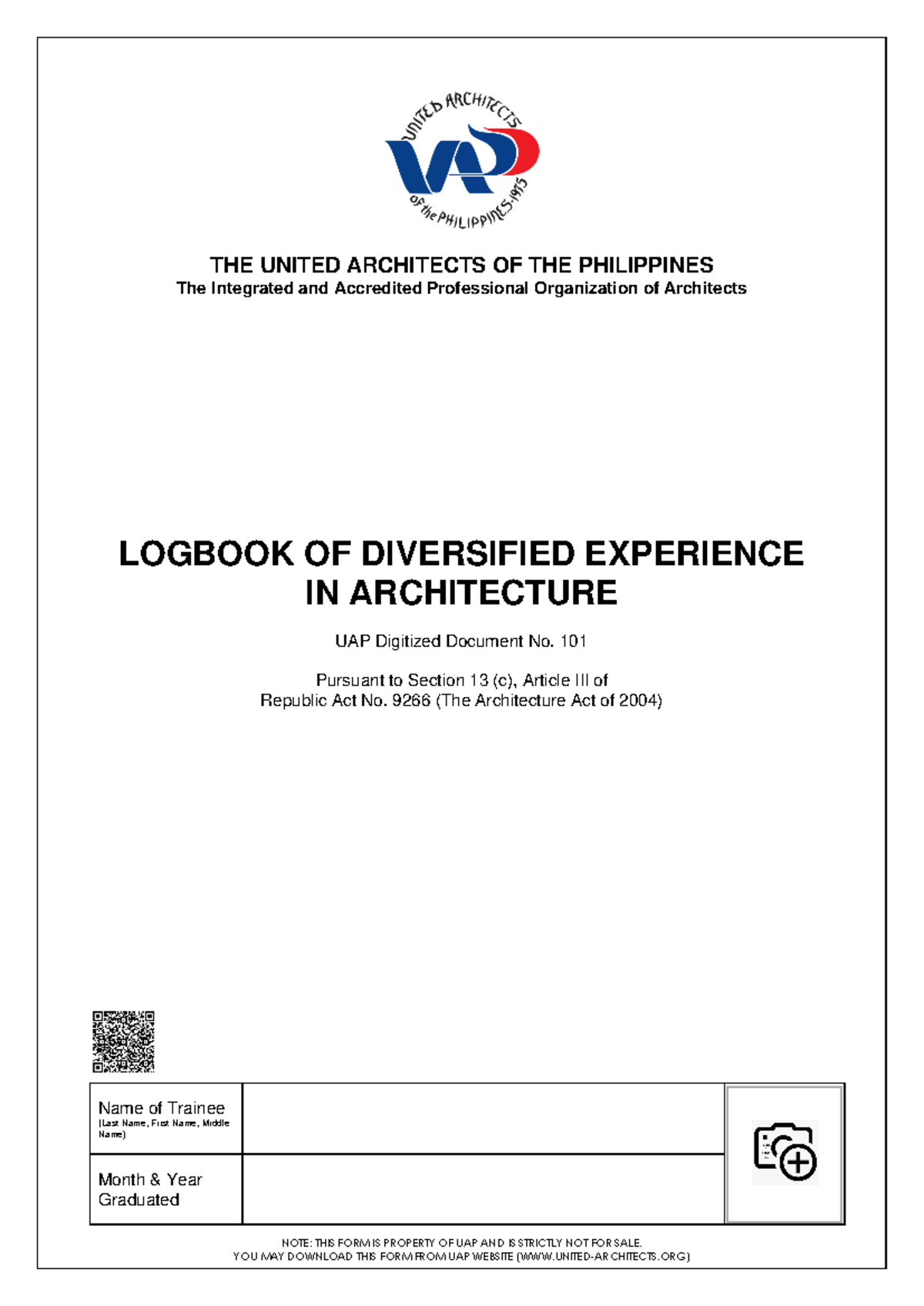 UAP Logbook 2021 Final Version - NOTE: THIS FORM IS PROPERTY OF UAP AND ...