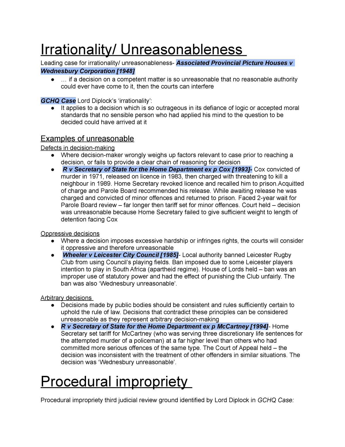 irrationality judicial review essay