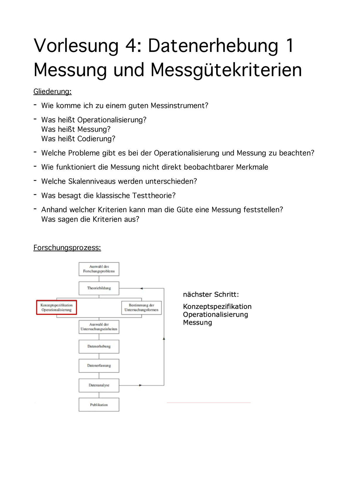 Vorlesung 4: Datenerhebung 1 - Vorlesung 4: Datenerhebung 1( Messung ...