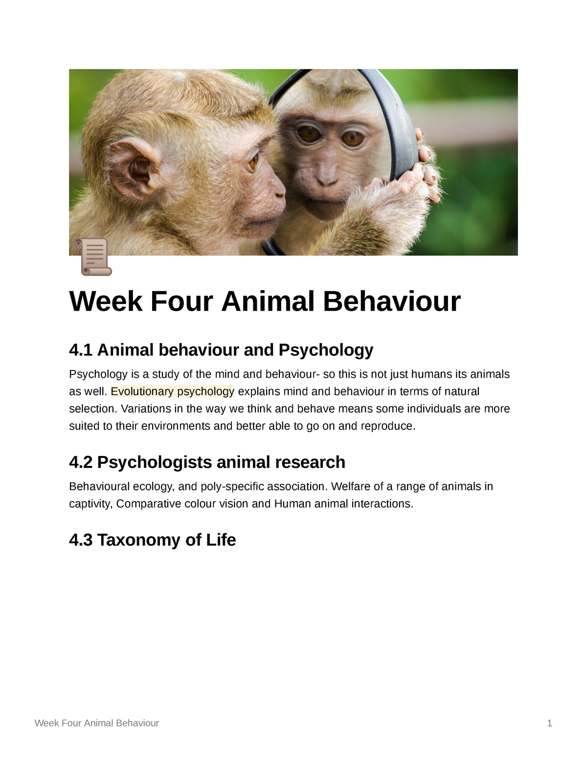 Animal Behaviour - PSYU911 - Stirling - Studocu