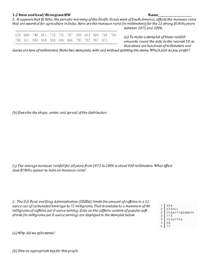 Chapter 3 Exercises Summary of Chapter 3 Stats: Data and Models 4th ...