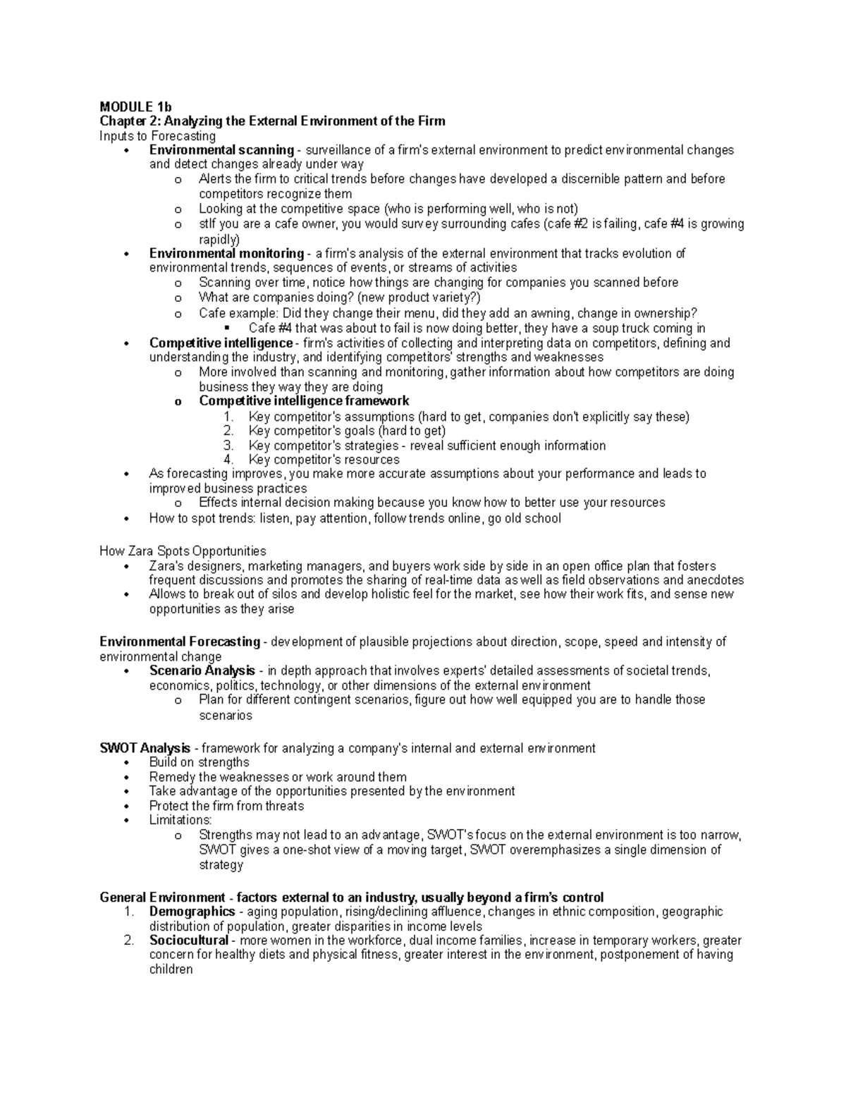 Final Study Guide - MODULE 1b Chapter 2: Analyzing The External ...