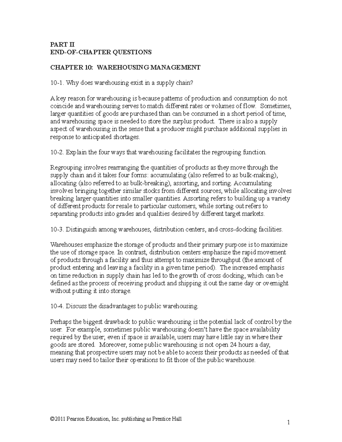 Chapter 10 Logs101 Part Ii End Of Chapter Questions Chapter 10