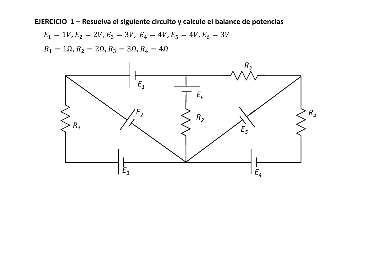 Problemas De Circuitos - EJERCICIO 1 – Resuelva El Siguiente Circuito Y ...