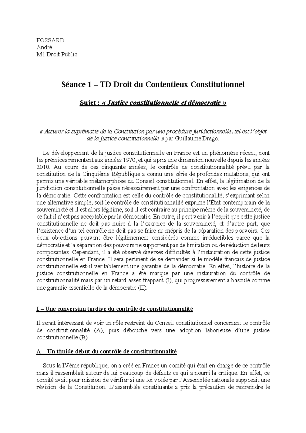 dissertation justice constitutionnelle et democratie