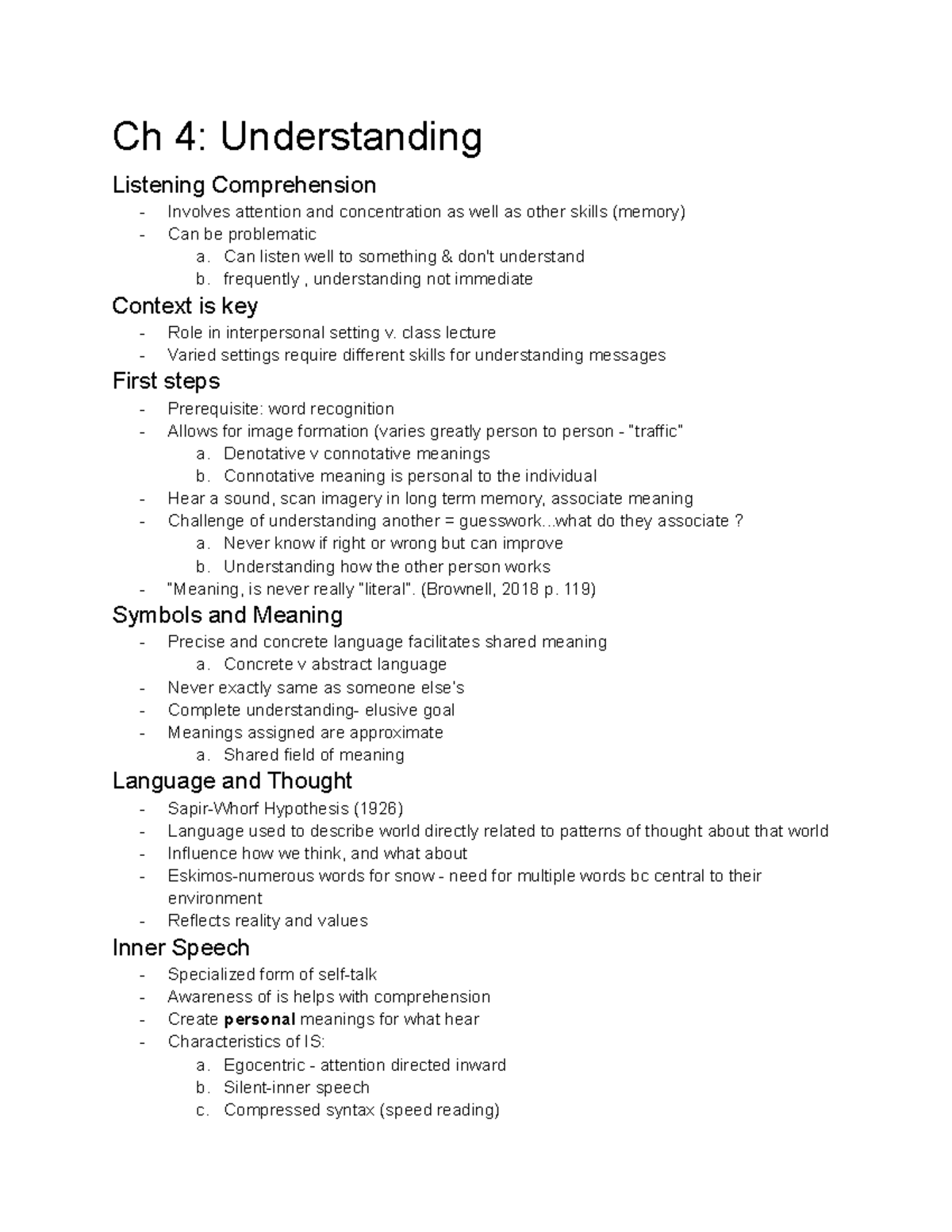 Ch 4 And 5 Understanding And Remembering - Ch 4: Understanding ...