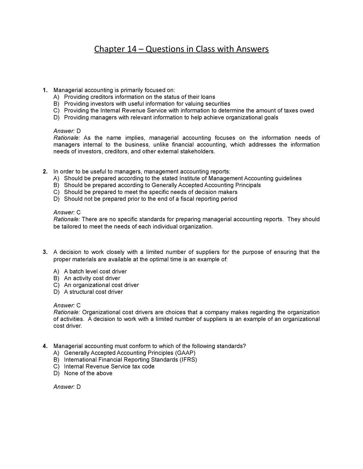 Module 14 - Multiple Choice In Class With Answers - Chapter 14 ...