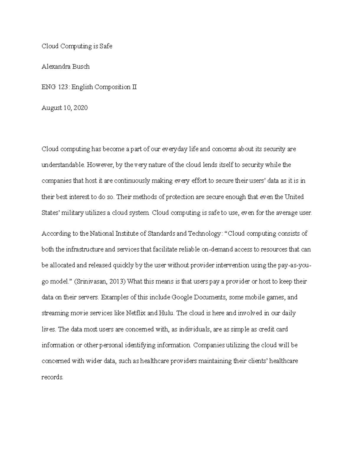 cloud computing persuasive essay