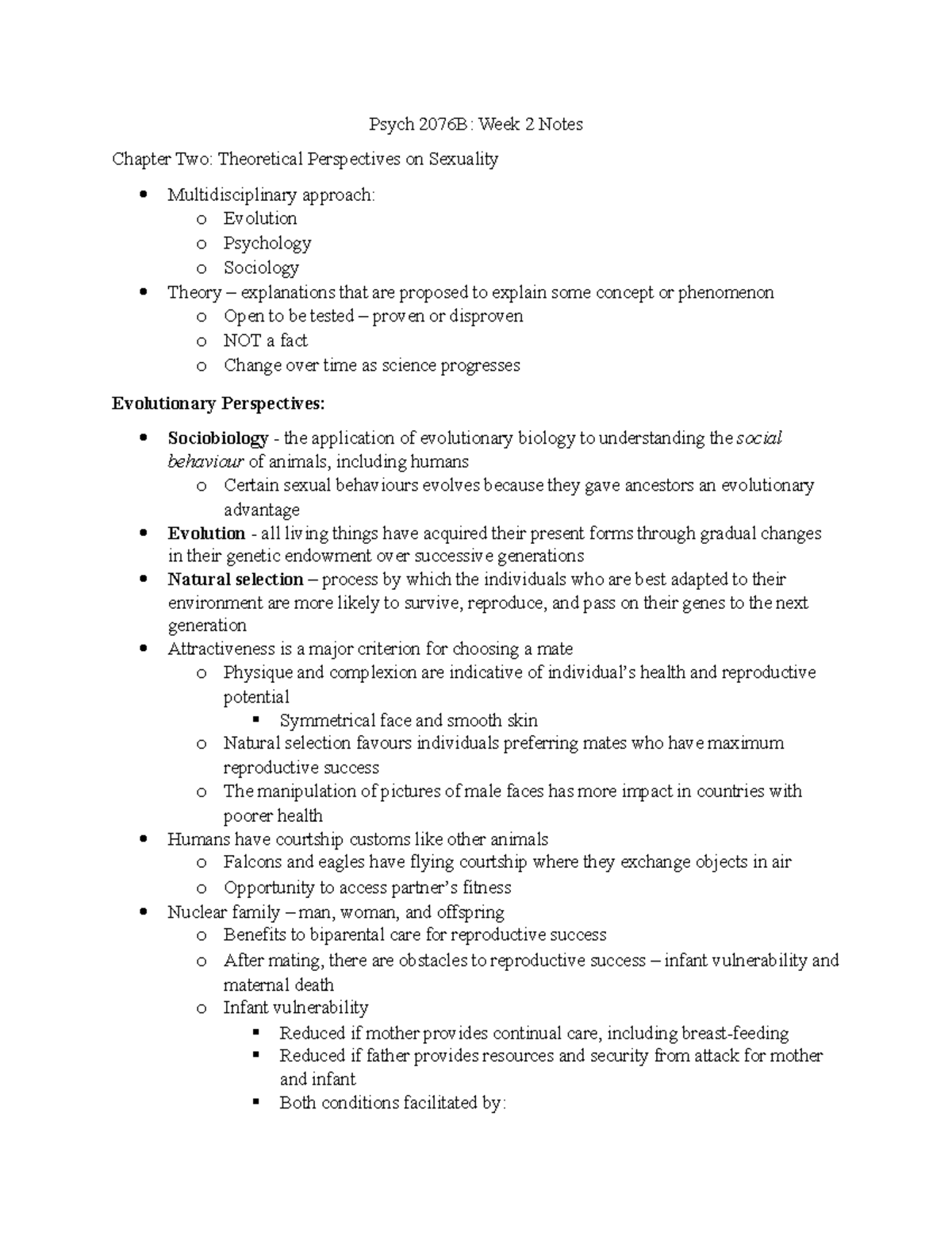 Psych 2076 Week Two Notes - Psych 2076B: Week 2 Notes Chapter Two ...