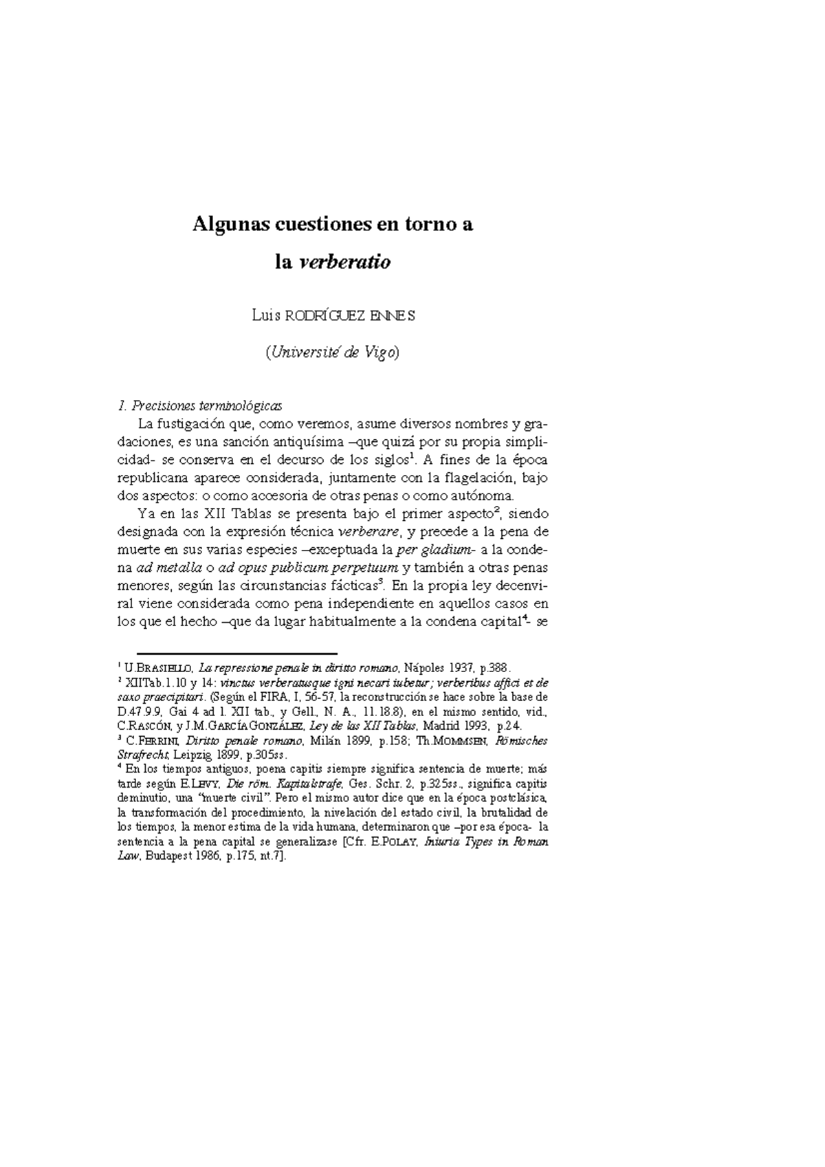 materiale utile - Algunas cuestiones en torno a la verberatio Luis ...