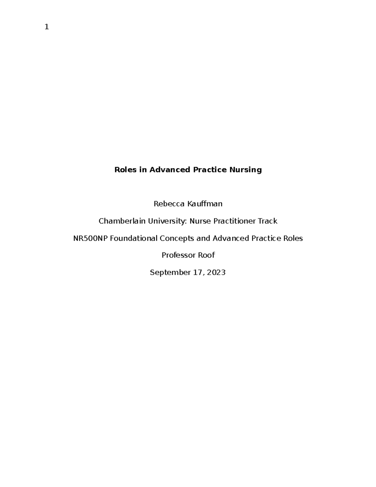 Roles in Advanced Nurse Practice - Roles in Advanced Practice Nursing ...